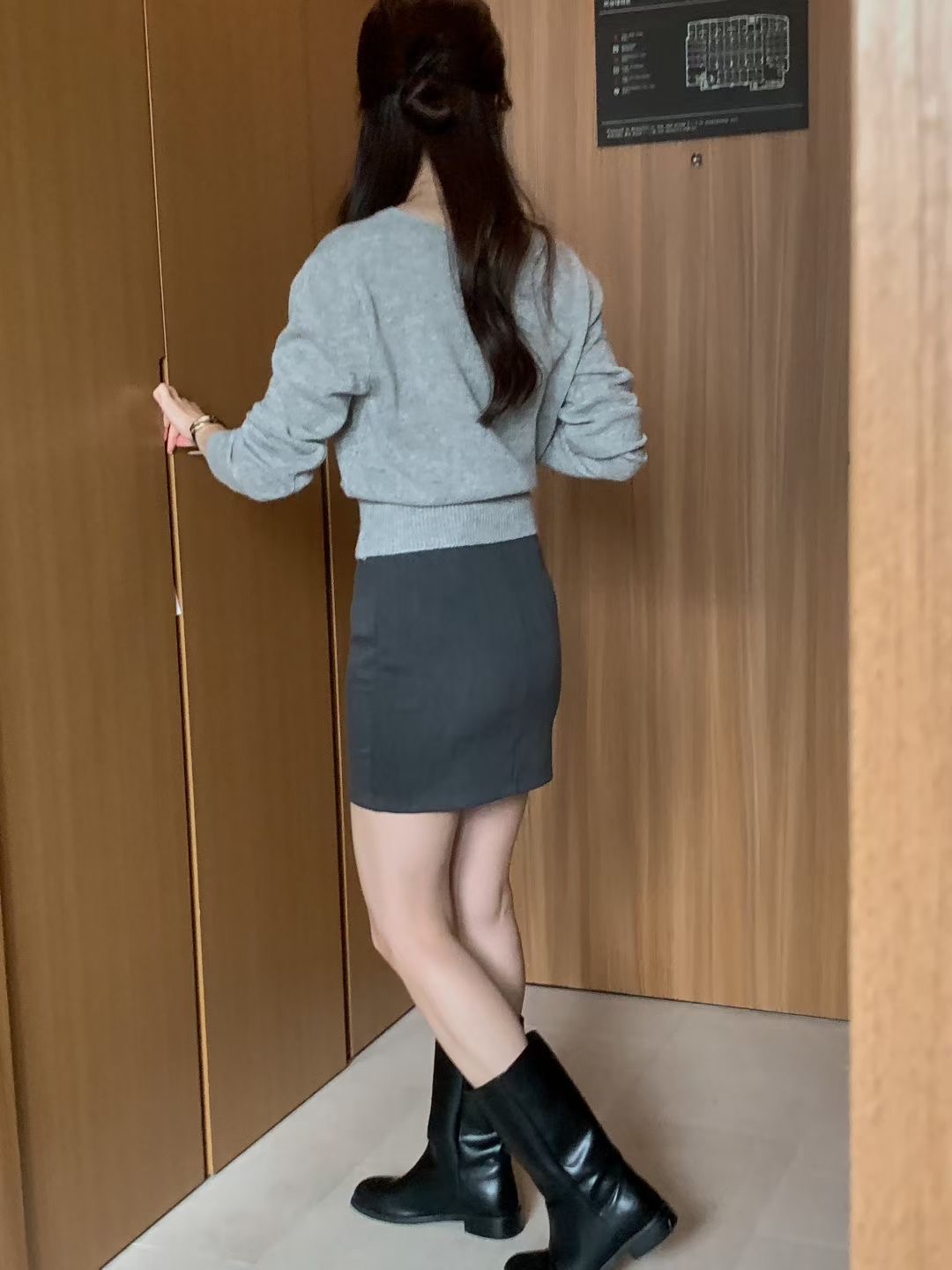 A.ME韓國直郵㊣女裝新品熱賣休閑時尚25秋冬職業推薦人氣短裙A.ME短裙