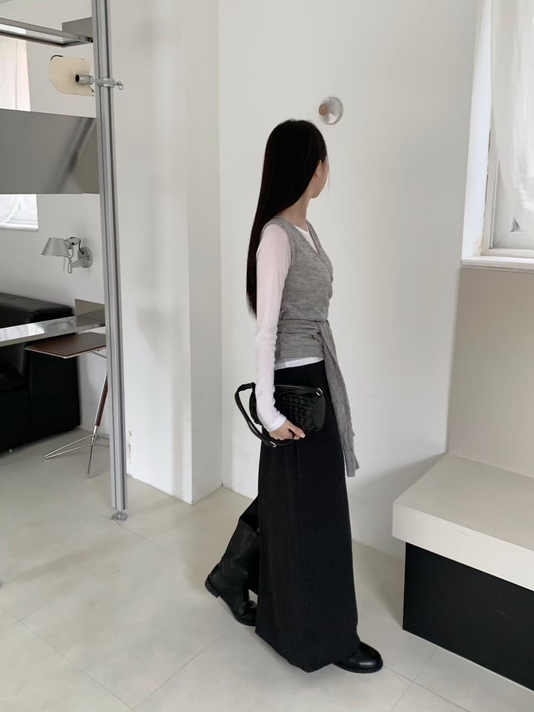 A.ME韓國直郵㊣女士新品時尚25秋冬職業推薦熱賣休閑真品長裙A.ME長裙