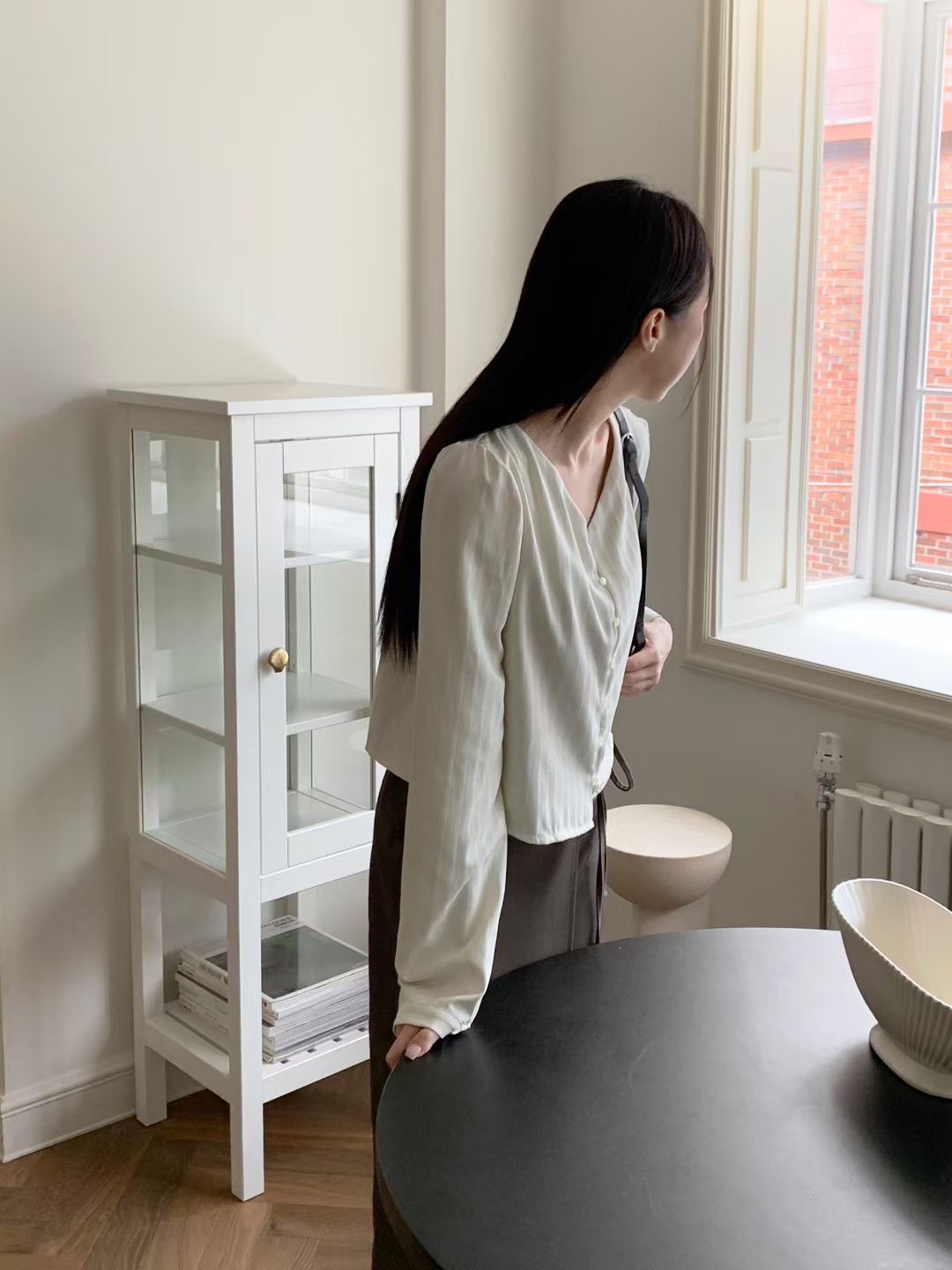 A.ME韓國代購㊣女裝新品職業25秋冬人氣真品襯衫蕾絲衫含脖帶A.ME襯衫/蕾絲衫