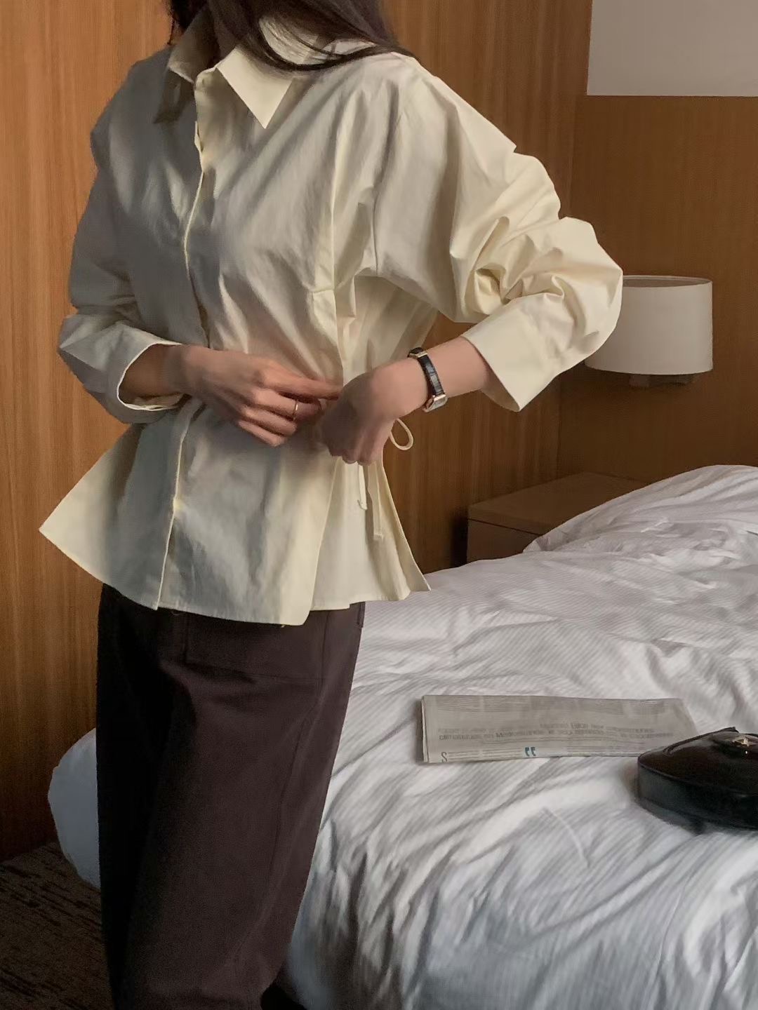 A.ME東大門㊣直郵女裝新款推薦真品熱賣25秋冬休閑襯衫蕾絲衫A.ME襯衫/蕾絲衫