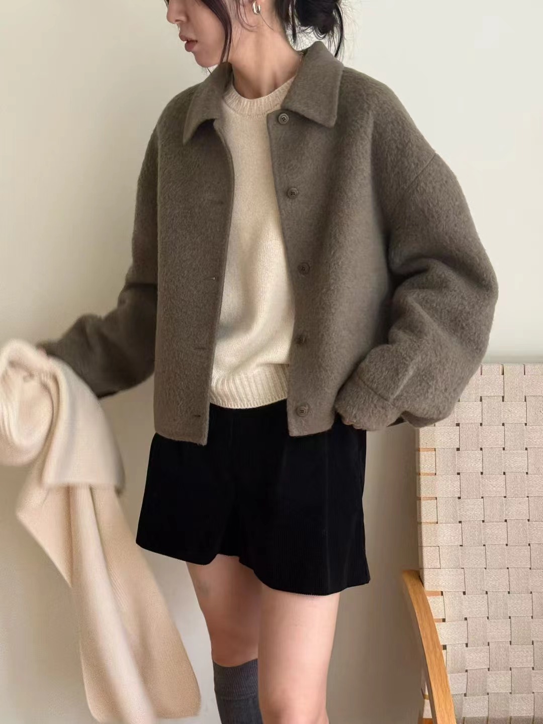 AMYGRACE韓國直郵㊣女士新款休閑熱賣25秋冬人氣推薦職業夾克AMYGRACE夾克圖色2