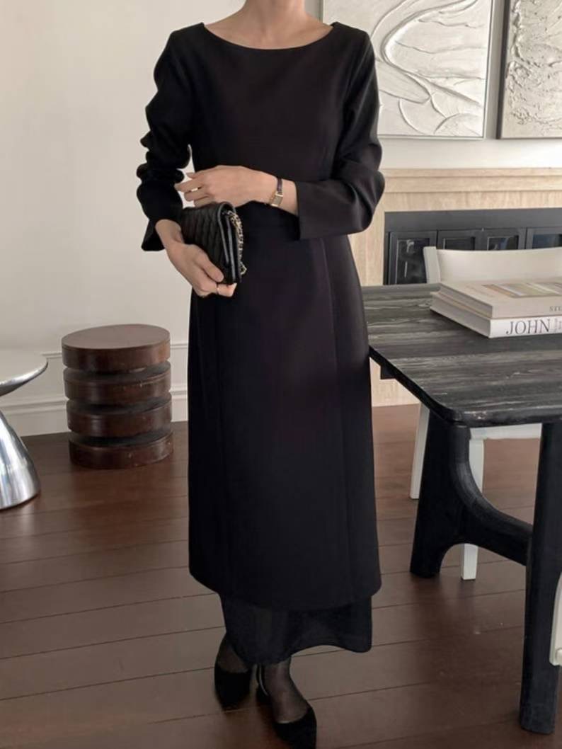 HERME韓國代購㊣女士新款真品25秋冬休閑時尚人氣熱賣連衣裙HERME連衣裙