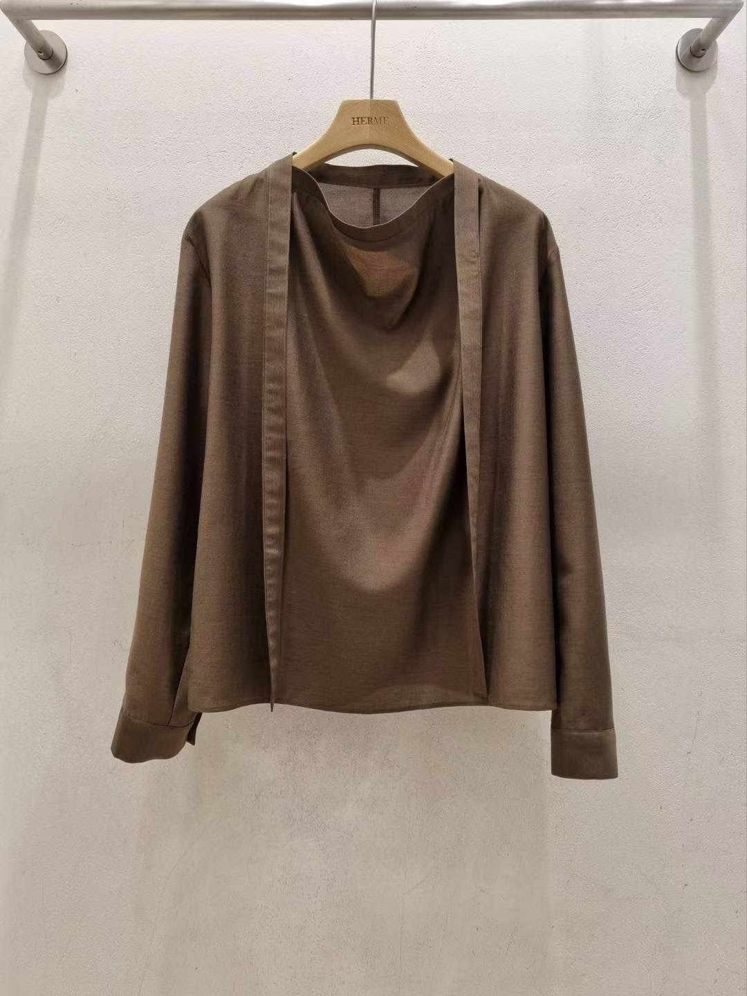 HERME韓國直郵㊣女士新品職業推薦熱賣時尚25秋冬襯衫蕾絲衫HERME襯衫/蕾絲衫圖色2