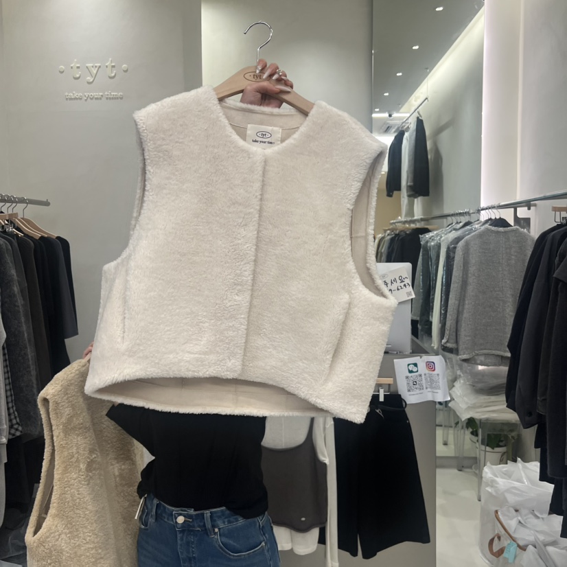 TAKE YOUE TIME韓國代購㊣女裝新品推薦熱賣職業馬甲羊毛TAKE YOUE TIME馬甲圖色1