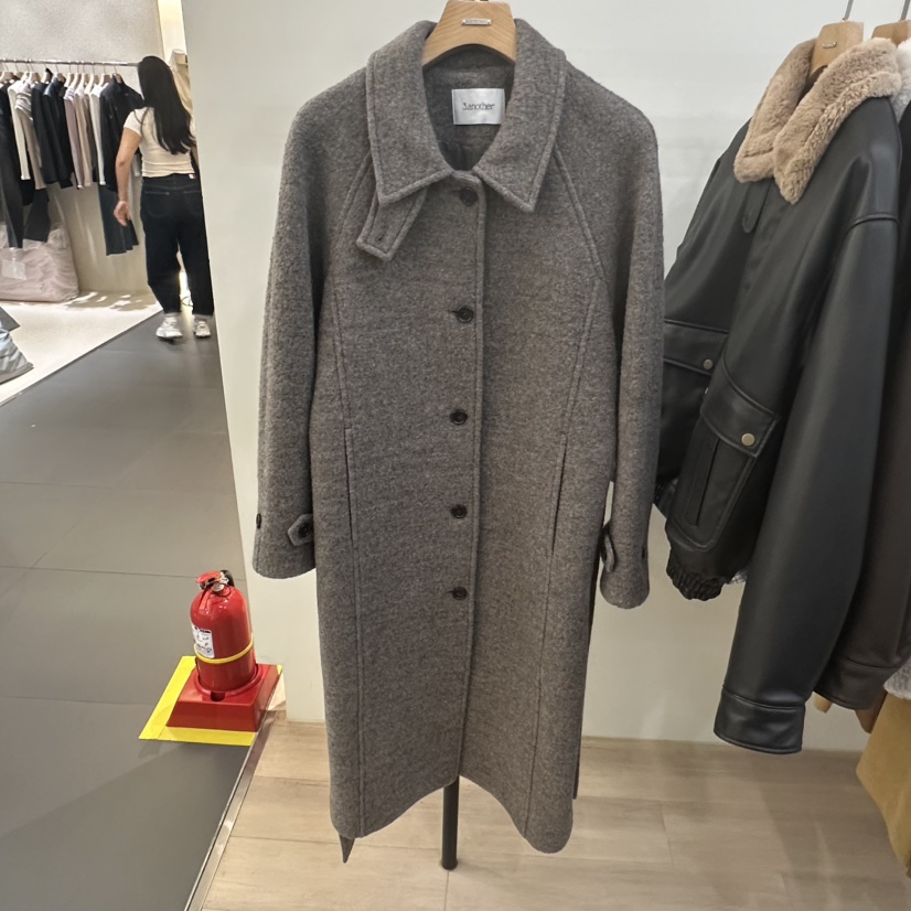 3 ANOTHER韓國代購㊣女裝新品休閑推薦真品人氣中長款大衣3 ANOTHER中長款大衣圖色1