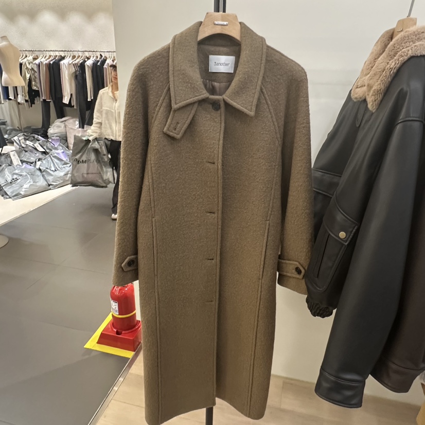 3 ANOTHER韓國代購㊣女裝新品休閑推薦真品人氣中長款大衣3 ANOTHER中長款大衣圖色3
