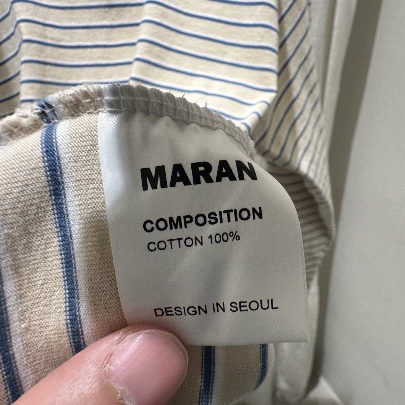 MARAN-P東大門㊣代購女士新款25秋冬推薦人氣職業長袖T恤條紋MARAN長袖T恤