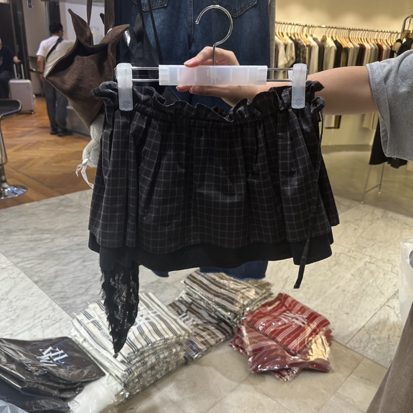 MIXXIN韓國直郵㊣女士新款推薦休閑真品25秋冬短裙裹身裙格紋MIXXIN短裙圖色2