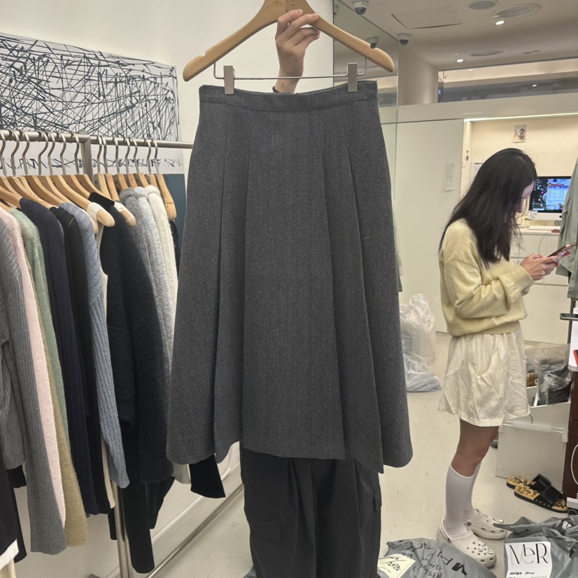MER韓國直郵㊣女裝新品真品時尚人氣休閑25秋冬熱賣推薦長裙MER/ANGELO BIANCO長裙圖色1