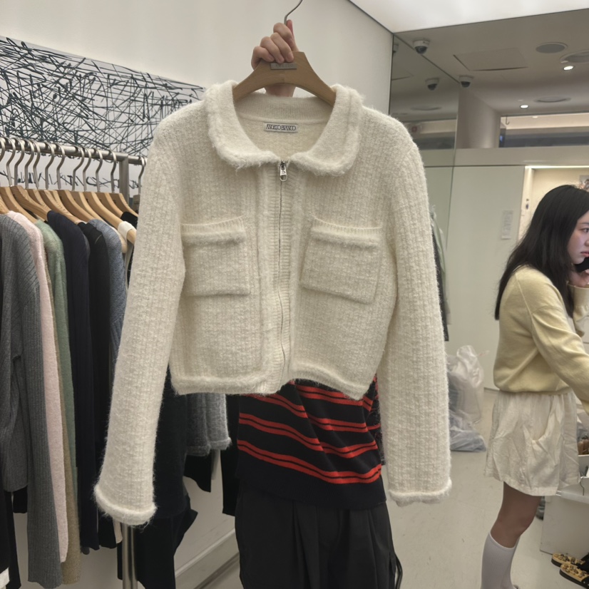 MER韓國直郵㊣女裝新款真品休閑推薦熱賣職業25秋冬夾克拉鏈MER/ANGELO BIANCO夾克圖色3