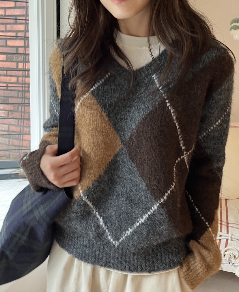 AT NOTE韓國代購㊣女士新款25秋冬推薦單肩斜跨包刺繡格紋AT NOTE單肩/斜跨包