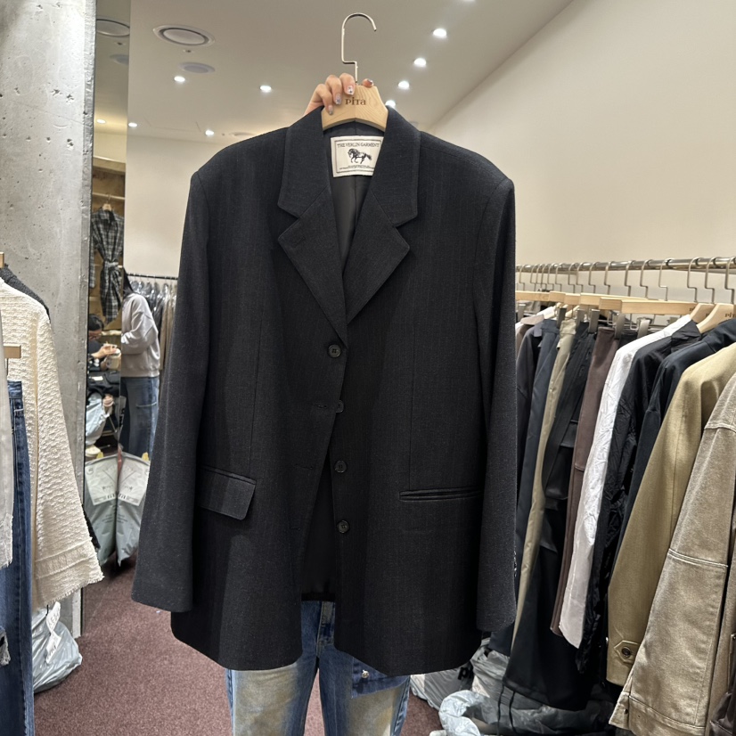 PITA韓國直郵㊣女士新品25秋冬休閑人氣熱賣真品職業夾克條紋THE VERLIN/piTa夾克圖色1