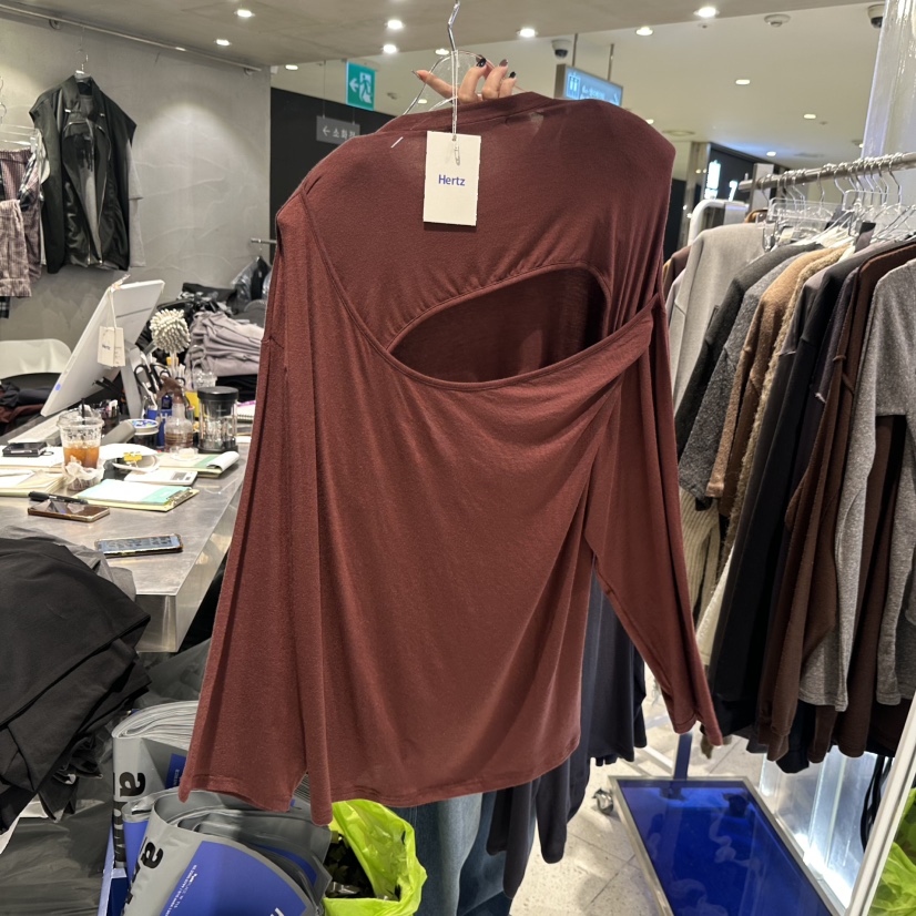 HERTZ-P東大門㊣直郵女士新品時尚25秋冬職業人氣休閑長袖T恤HERTZ-P長袖T恤