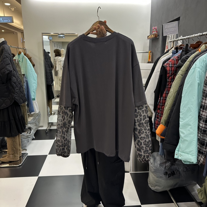 LADYBLACK東大門㊣實拍女裝新品休閑真品25秋冬長袖T恤假兩件LADYBLACK長袖T恤