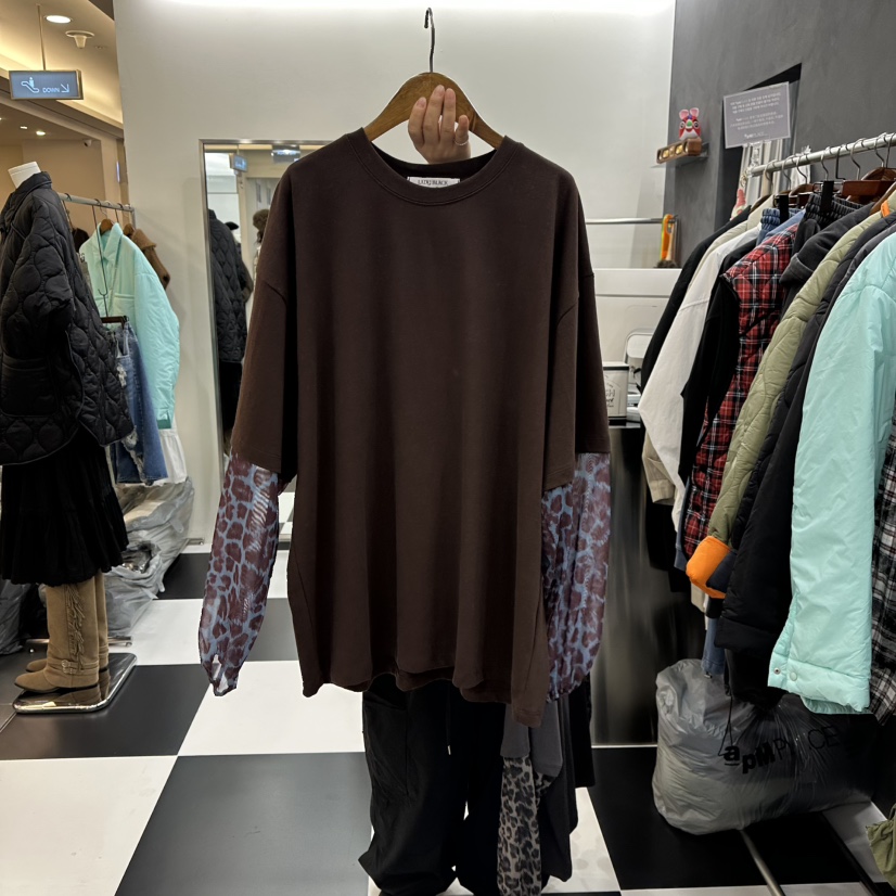LADYBLACK東大門㊣實拍女裝新品休閑真品25秋冬長袖T恤假兩件LADYBLACK長袖T恤圖色2