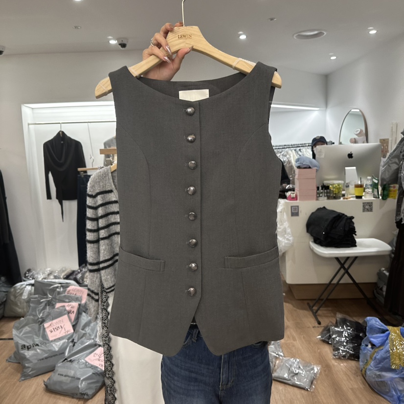LEWIN韓國代購㊣女士新品25秋冬休閑職業時尚真品推薦人氣馬甲LEWIN馬甲圖色2