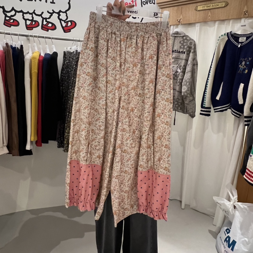 VENTI東大門㊣代購女士新品時尚熱賣休閑推薦真品休閑褲花朵VENTI休閑褲圖色1