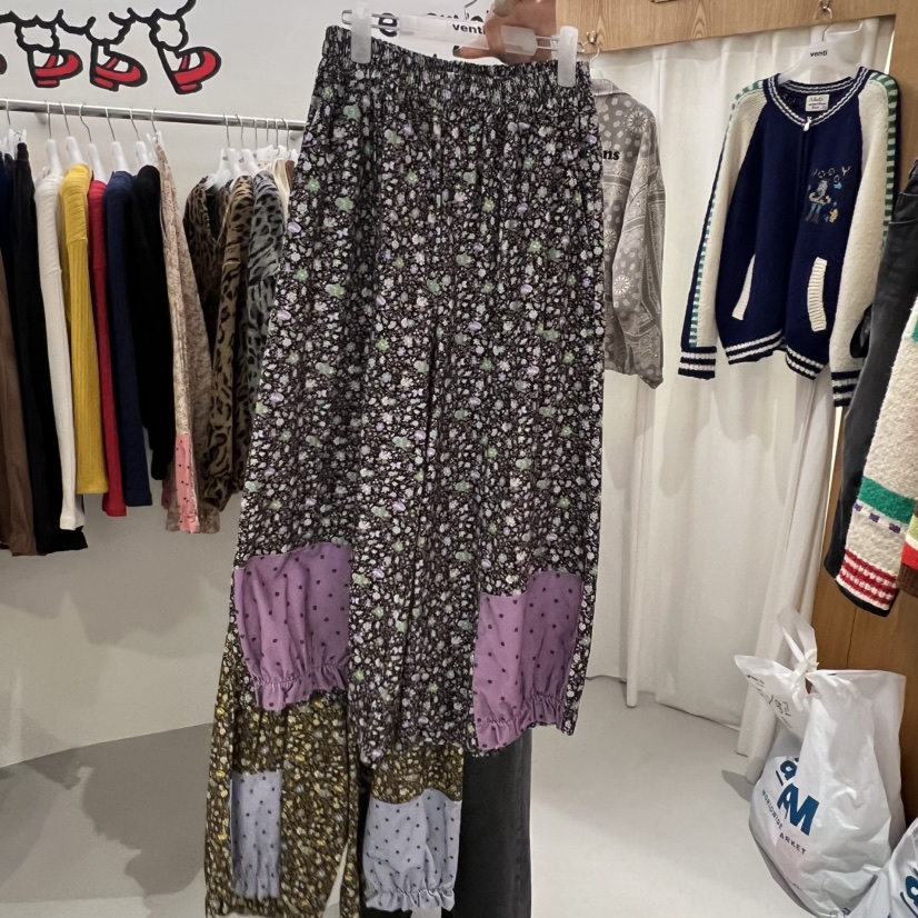 VENTI東大門㊣代購女士新品時尚熱賣休閑推薦真品休閑褲花朵VENTI休閑褲圖色2