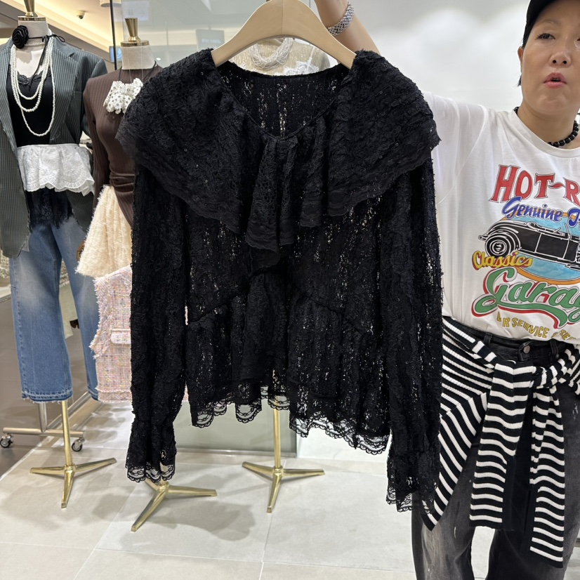 JENNY 1976韓國代購㊣女裝新款真品休閑25秋冬職業襯衫蕾絲衫JENNY 1976襯衫/蕾絲衫圖色2