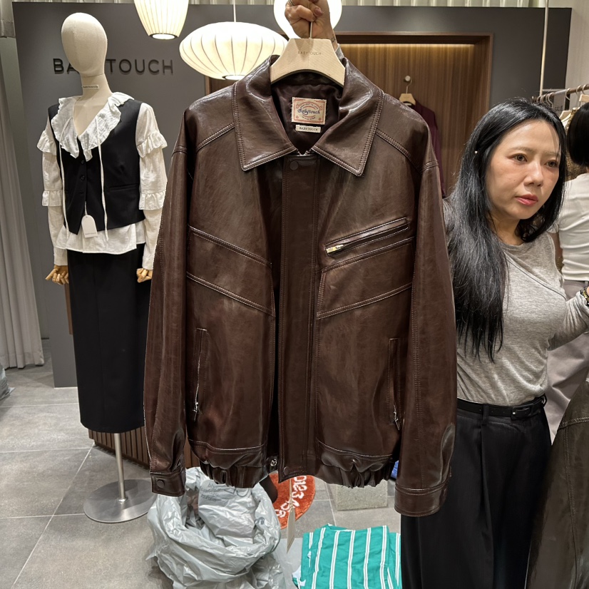 BABYTOUCH東大門㊣實拍女士新品休閑人氣25秋冬真品夾克皮革BABYTOUCH夾克圖色1