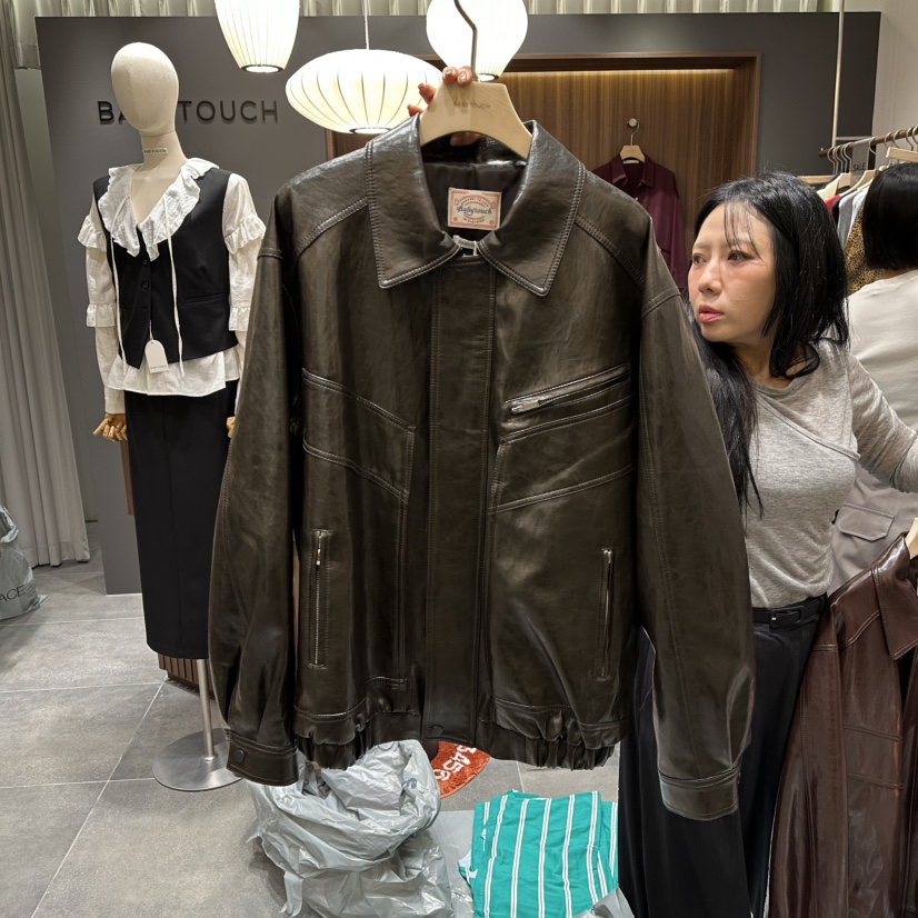 BABYTOUCH東大門㊣實拍女士新品休閑人氣25秋冬真品夾克皮革BABYTOUCH夾克圖色2