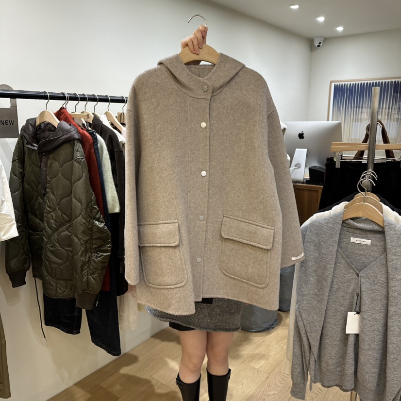 WINSOME東大門㊣實拍女裝新品真品職業人氣25秋冬熱賣夾克兜帽WINSOME夾克圖色1