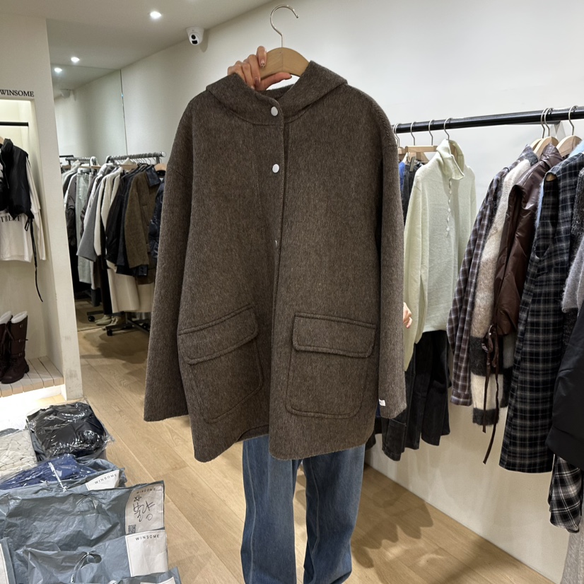 WINSOME東大門㊣實拍女裝新品真品職業人氣25秋冬熱賣夾克兜帽WINSOME夾克圖色2