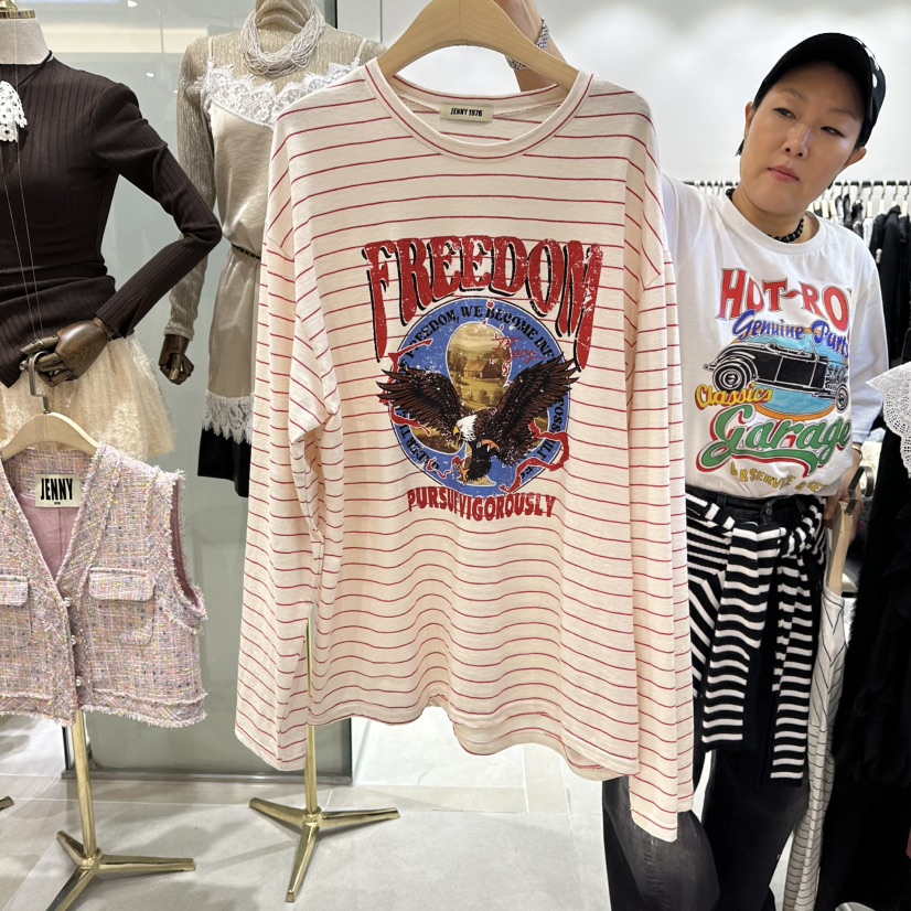 JENNY 1976東大門㊣直郵女士新品推薦熱賣時尚25秋冬長袖T恤JENNY 1976長袖T恤