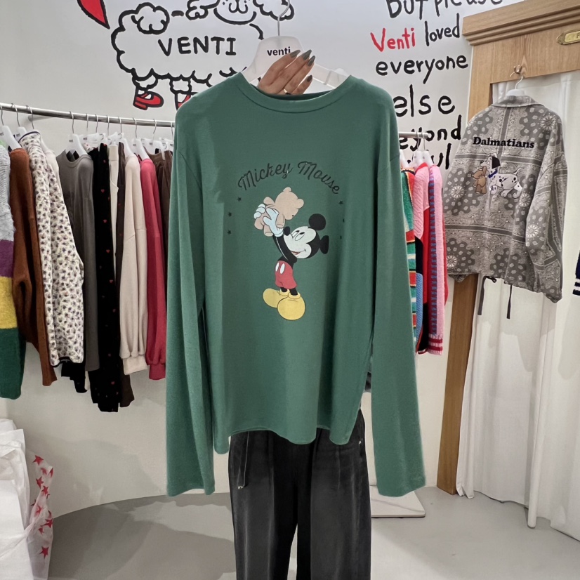 VENTI韓國代購㊣女裝新款推薦休閑職業真品時尚25秋冬長袖T恤VENTI長袖T恤圖色1