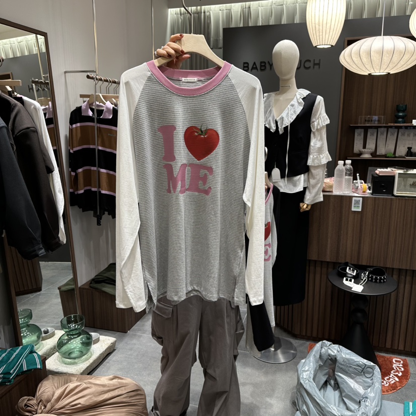 BABYTOUCH韓國直郵㊣女士新品熱賣25秋冬休閑推薦人氣長袖T恤BABYTOUCH長袖T恤圖色1