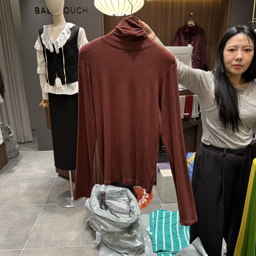 BABYTOUCH韓國代購㊣女裝新款人氣25秋冬真品時尚職業長袖T恤BABYTOUCH長袖T恤圖色4