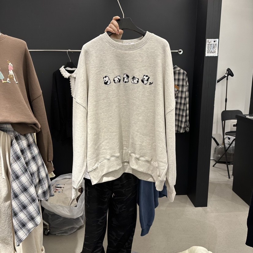 A.CES韓國直郵㊣女裝新品職業時尚25秋冬休閑真品衛衣刺繡A.CES衛衣圖色1加絨