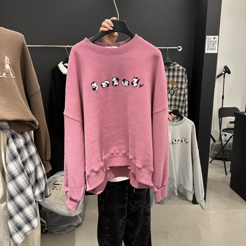 A.CES韓國直郵㊣女裝新品職業時尚25秋冬休閑真品衛衣刺繡A.CES衛衣圖色3