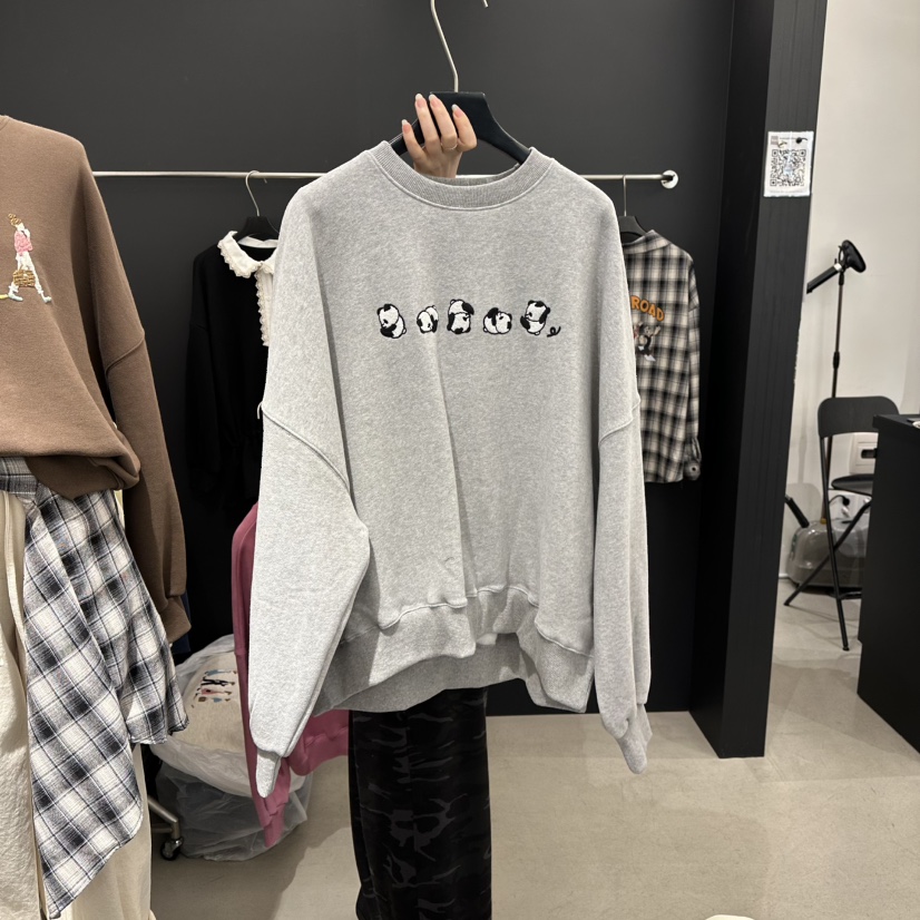 A.CES韓國直郵㊣女裝新品職業時尚25秋冬休閑真品衛衣刺繡A.CES衛衣圖色4