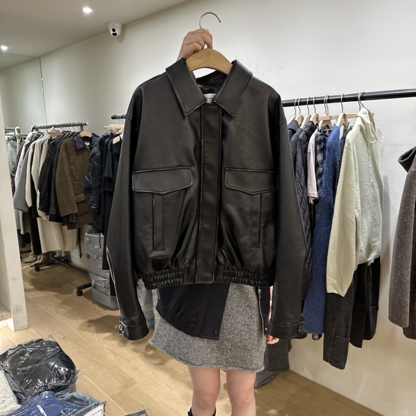 WINSOME東大門㊣實拍女裝新品時尚推薦休閑真品25秋冬夾克皮革WINSOME夾克圖色1