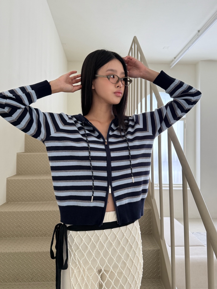 MAISONDEGLORY東大門㊣直郵女士新品真品時尚人氣針織衫拉鏈MAISON DE GLORY針織衫