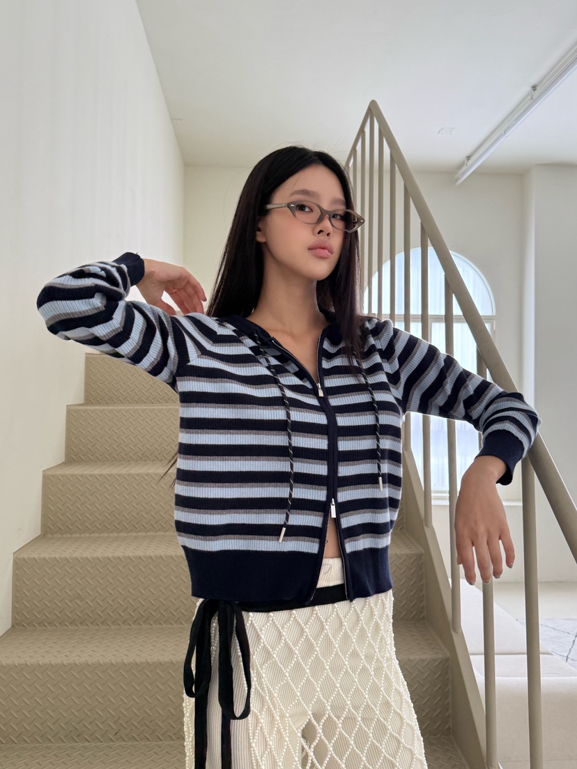 MAISONDEGLORY東大門㊣直郵女士新品真品時尚人氣針織衫拉鏈MAISON DE GLORY針織衫