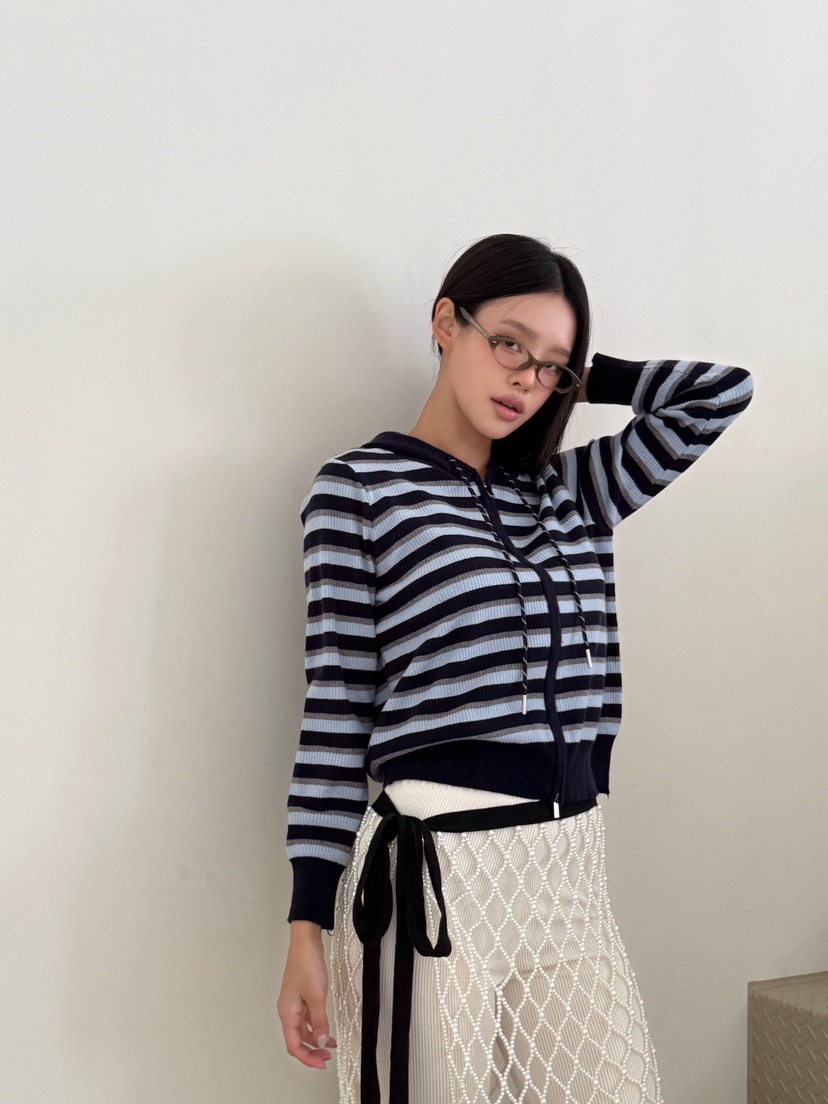 MAISONDEGLORY東大門㊣直郵女士新品真品時尚人氣針織衫拉鏈MAISON DE GLORY針織衫