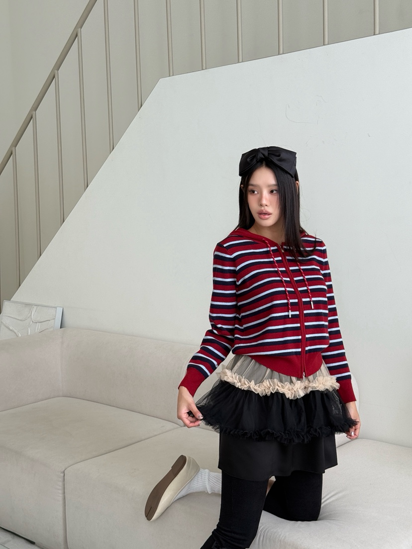 MAISONDEGLORY東大門㊣直郵女士新品真品時尚人氣針織衫拉鏈MAISON DE GLORY針織衫