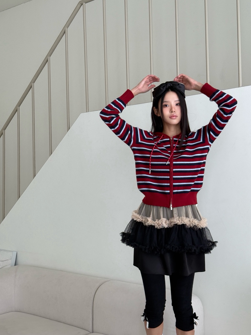 MAISONDEGLORY東大門㊣直郵女士新品真品時尚人氣針織衫拉鏈MAISON DE GLORY針織衫