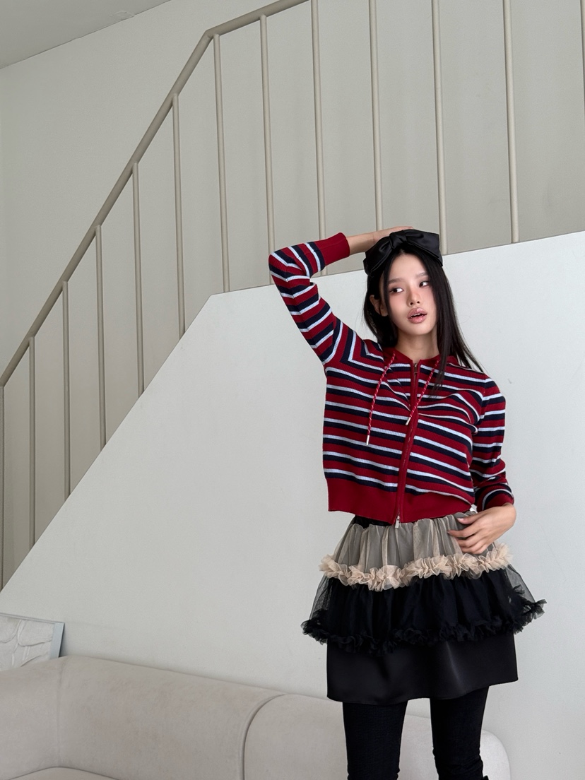 MAISONDEGLORY東大門㊣直郵女士新品真品時尚人氣針織衫拉鏈MAISON DE GLORY針織衫