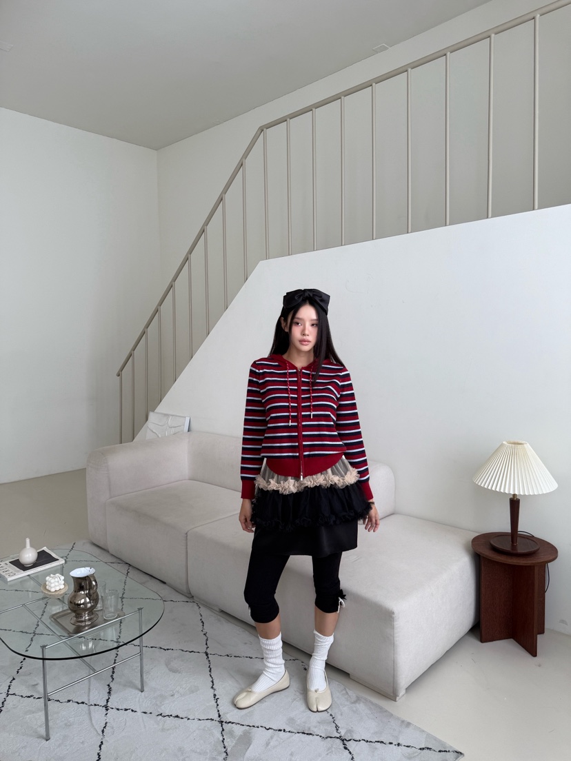 MAISONDEGLORY東大門㊣直郵女士新品真品時尚人氣針織衫拉鏈MAISON DE GLORY針織衫