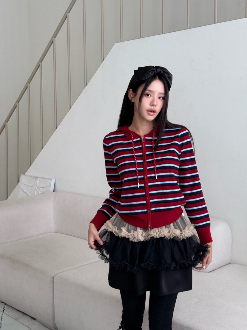 MAISONDEGLORY東大門㊣直郵女士新品真品時尚人氣針織衫拉鏈MAISON DE GLORY針織衫圖色2