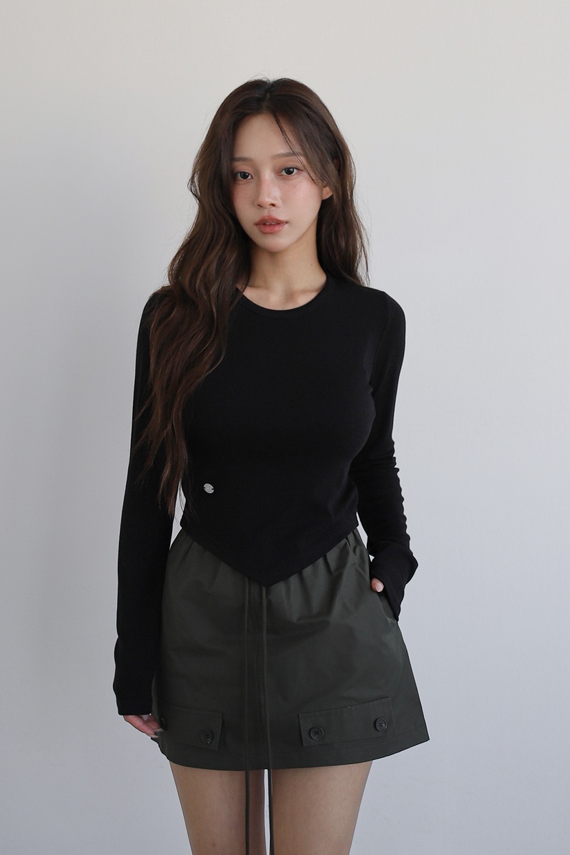 SLIT東大門㊣直郵女裝新品25秋冬人氣時尚休閑職業熱賣長袖T恤SLIT長袖T恤圖色2