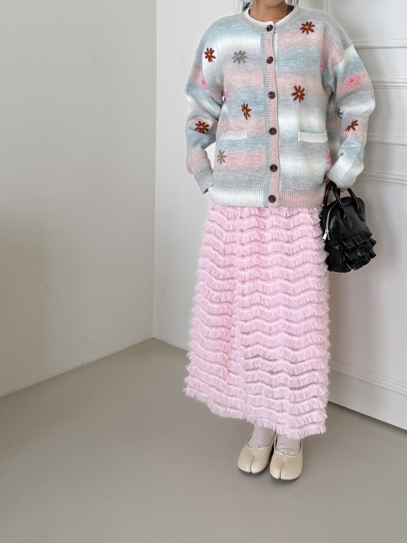 MAISONDEGLORY東大門㊣代購女裝新品休閑針織衫羊毛花朵開衫MAISON DE GLORY針織衫
