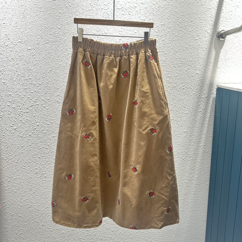 MAISONDEGLORY韓國直郵㊣女裝新品熱賣時尚休閑長裙燈芯絨繡花MAISON DE GLORY長裙