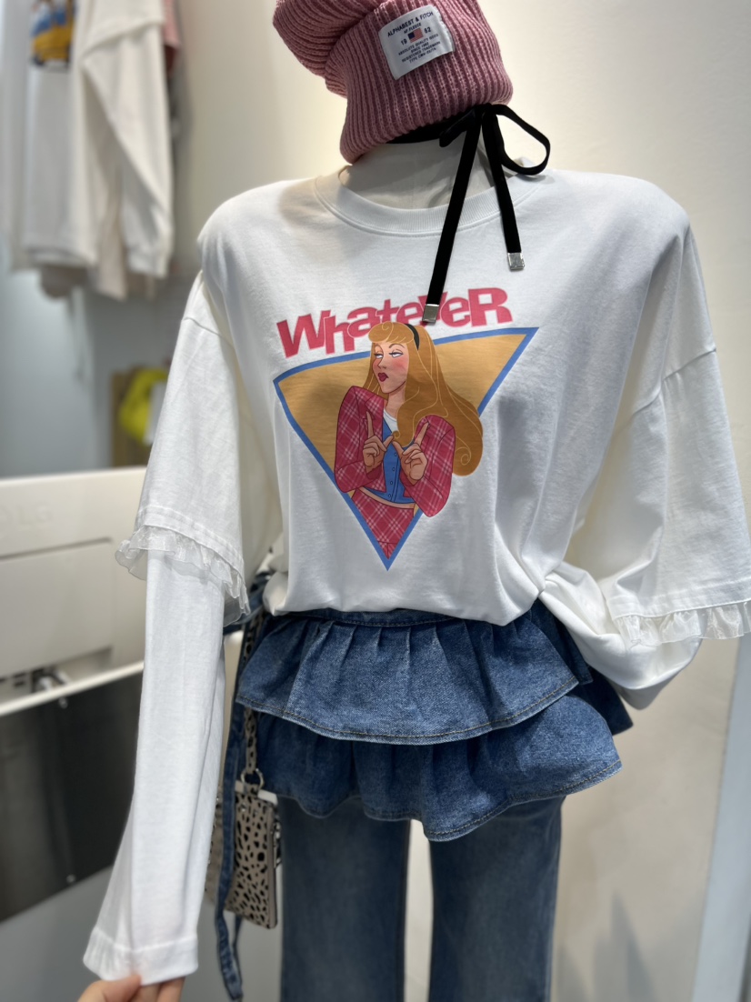 BLUE BANANA韓國代購㊣女士新品真品推薦休閑長袖T恤不含項鏈BLUE BANANA長袖T恤圖色2