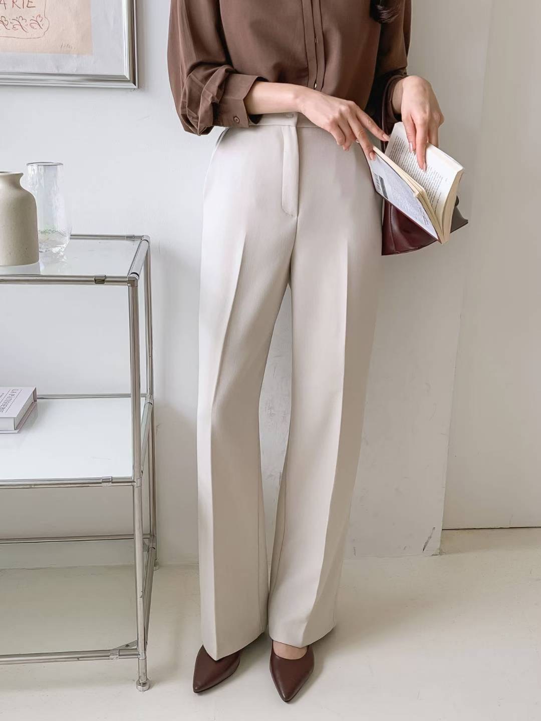 MANGO韓國代購㊣女裝新品人氣25秋冬休閑時尚熱賣職業休閑褲MANGO休閑褲圖色1