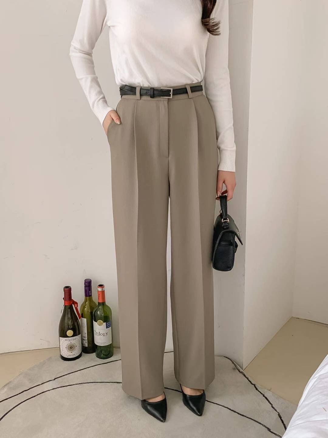 MANGO東大門㊣代購女裝新品25秋冬真品熱賣時尚休閑褲不含腰帶MANGO休閑褲圖色1