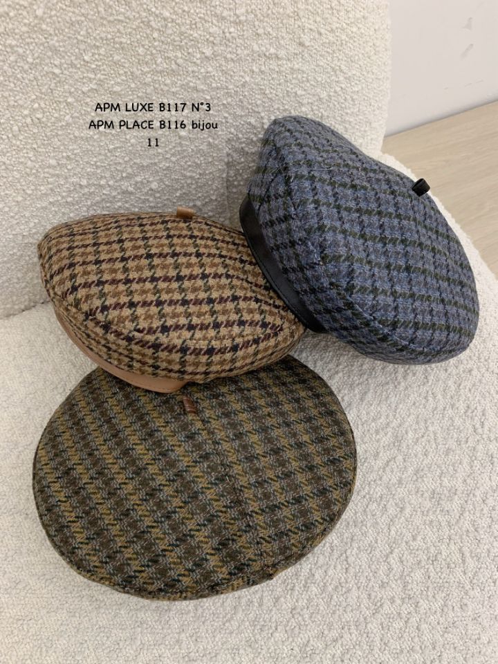 N3東大門㊣代購女裝新品時尚休閑推薦人氣職業熱賣帽子格紋N3帽子